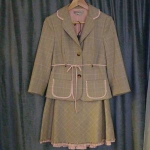 Phoebe Pink & Gray Skirt Suit, Size 4